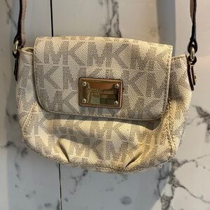 Michael Kors Beige Patterned Crossbody Bag